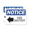 Signmission Gas Shutoff (Left Arrow) Sign With Symbol, 10 in W x Rectangle, Vinyl Decal OS-2PACK-NS-D-710-L-13024 - alternate 1